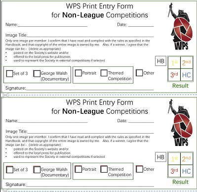 Competition Entry Forms Updated